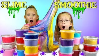 Mixing ALL MY SLIMES Giant DIY Slime Smoothie [upl. by Ynttirb]