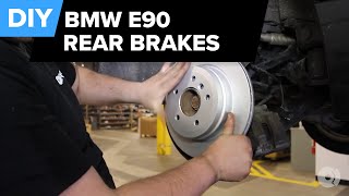 How To Replace BMW E90 Rear Brakes 328i Pads Rotors Sensors FCP Euro [upl. by Tatiania117]