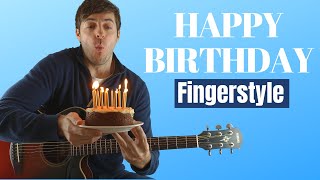 Happy Birthday  EASY Fingerstyle Guitar Lesson [upl. by Aidaas774]