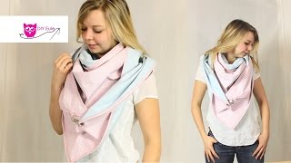 Karabinertuch nähen mit Ösen  DIY Eule [upl. by Annanhoj730]