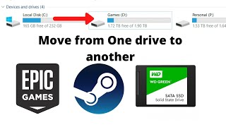 How to Move Games or Software from HDD to SSD  SSD to HDD  One Drive to Another [upl. by Oca927]