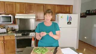 Preparing and trimming Sugar Snap Peas [upl. by Caraviello927]