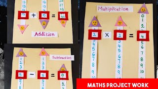 Maths project class 1 to 5  Maths project at home  subtraction addition amp multiplications project [upl. by Enohpesrep645]