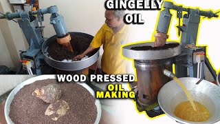 HOW  Gingelly OIL is Prepared   Wood Pressed Oil  Chekku Ennai  Factory Explorer [upl. by Ahsienot]