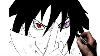 How To Draw Sasuke Close Up  Step By Step  Naruto [upl. by Lander]