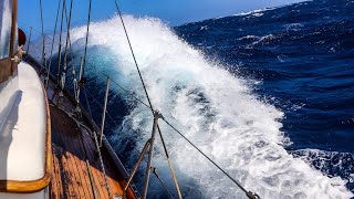 Sailing in heavy weather amp big waves 600 miles offshore Pacific crossing pt 4 [upl. by Faus]