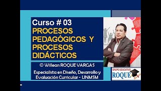 PROCESOS PEDAGÓGICOS Y PROCESOS DIDÁCTICOS ROQUE W [upl. by Leatri]