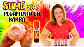 Slime con pegamento en barra  Experimentos caseros con slime  Glue Stick Slime [upl. by Enelyk]