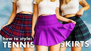 How to Style Tennis Skirts  12 pleated skirt outfit ideas [upl. by Larimer585]