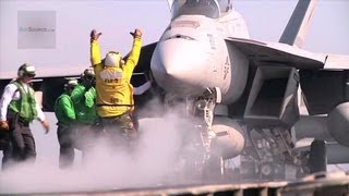 FA18EF Super Hornet Catapult Launchs  USS Enterprise Flight Deck Operations [upl. by Ahsille]