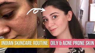 MY INDIAN SKINCARE ROUTINE for Oily amp Acne Prone Skin  Sana Grover [upl. by Reel]