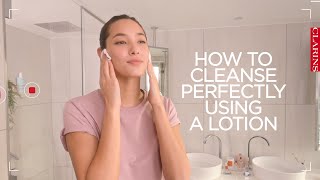 How to perfect cleansing using a lotion  Clarins [upl. by Miarhpe]