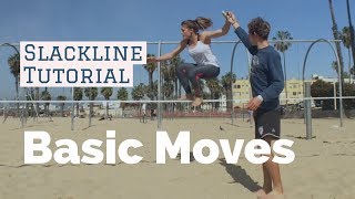 Slackline Tutorial Basic Beginner Moves [upl. by Cullen]