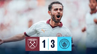 HIGHLIGHTS West Ham 13 Man City  Doku Bernardo Silva amp Haaland Goals [upl. by Sirad496]