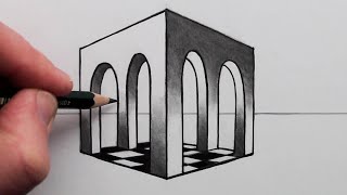 How To Draw An Optical Illusion Impossible Columns [upl. by Nerdna]