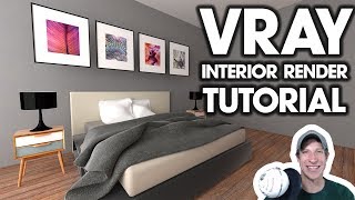 Vray INTERIOR RENDER Tutorial  Easy to Follow [upl. by Eki734]