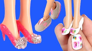 10 Farklı Barbie Ayakkabısı Nasıl Yapılır Kendin Yap DIY Barbie Shoes [upl. by Ragg]