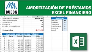 Amortización de Préstamos  Excel Financiero Parte 1 [upl. by Preiser305]