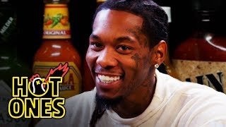 Offset Screams Like Ric Flair While Eating Spicy Wings  Hot Ones [upl. by Millard]