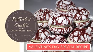 Red Velvet Crinkles with Cream Cheese Filling  Engel’s Kitchen [upl. by Aldus]