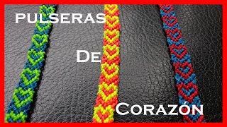 Como hacer pulseras de hilo en forma de corazón [upl. by Che]