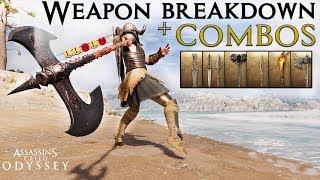 Assassin’s Creed Odyssey WEAPON BREAKDOWN  COMBOS Movesets  Canceling  Optimal Attacks [upl. by Anialram]