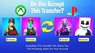 HOW TO TRANSFER SKINS BETWEEN ACCOUNTS IN FORTNITE HOW TO ACCOUNT MERGE IN FORTNITE [upl. by Llevrac]