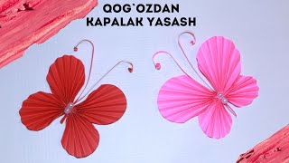 Qogozdan kapalak yasash oddiy va oson [upl. by Photina]