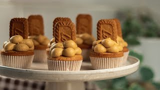 Lotus Biscoff Cupcakes With Lotus Buttercream  No Talking [upl. by Sibell47]