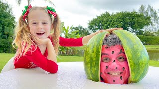 Nastya and Watermelon with a fictional story for kids [upl. by Flyn621]