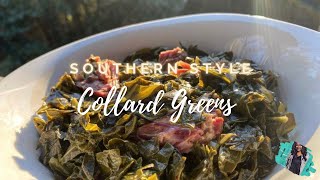 EASY SOUTHERN STYLE COLLARD GREENS  BEGINNER FRIENDLY RECIPE [upl. by Laniger]