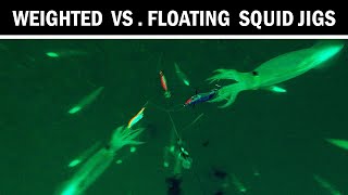 How Squid React To Weighted vs Floating Jigs Underwater Squid Fishing [upl. by Tedie611]