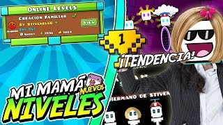 ¡¡¡MI MAMÁ REACCIONA A LOS NUEVOS NIVELES DE ELLA EN GEOMETRY DASH [upl. by Ycnahc]