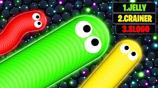 JELLY vs SLOGO vs CRAINER In SLITHERIO World Record [upl. by Attenborough]