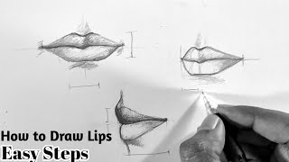 How to draw Lips for Beginners  Easy Tutorial [upl. by Nylra882]