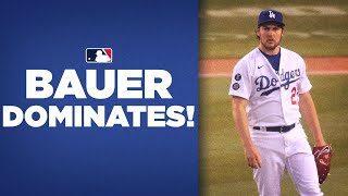 New Dodgers pitcher Trevor Bauer DOMINATES with 1hit performance [upl. by Cadmarr]