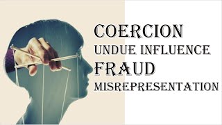 Coercion Undue Influence Fraud Misrepresentation  Indian Contract Act 1872  Law Guru [upl. by Magdala]