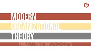 Modern Organizational Theory [upl. by Eniamreg]