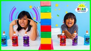 Twin Telepathy Slime Challenge Ryan vs Mommy [upl. by Nolahs]