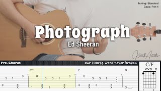 Photograph  Ed Sheeran  Fingerstyle Guitar  TAB  Chords  Lyrics [upl. by Henleigh]