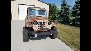 1950 willys jeep truck body swap to 1999 chevy 1500 4x4 chassis [upl. by Fanni637]