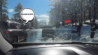 Throwing Snowballs At Cars GONE WRONG [upl. by Naggem]