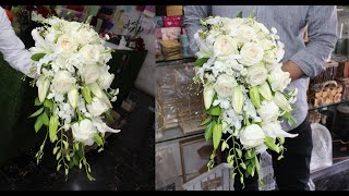 How to make a wedding flowers bouquet Wedding flowers bouquet tutorial [upl. by Quintessa]