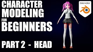 Blender Tutorial — Character Modeling Part 02 Head [upl. by Ennovyahs]