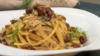 Spaghettoni con sgombro Delicius olive capperi uvetta pinoli e finocchietto [upl. by Auliffe]