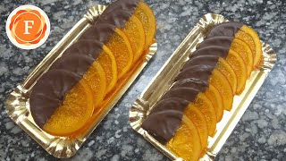 🍊 Naranjas Confitadas en rodajas con chocolate🍊 Feather Sweets [upl. by Neelav75]