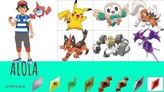 ALL OF ASHS POKEMON gen 1  gen 7 [upl. by Naomi]