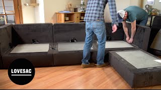 Lovesac Modular Furniture Assembly Tips Tricks amp REVIEW [upl. by Nibot]