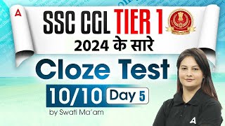 SSC CGL 2025 Tier 1  Cloze Test For SSC CGL 2025  Day 5  By Swati Maam [upl. by Eenimod]