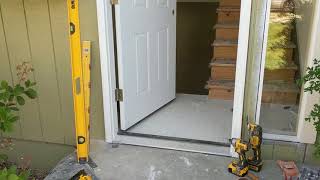 Jeld Wen Front Door Installation  Really crappy products and craftsmanship PART 1 [upl. by Aissatsana]